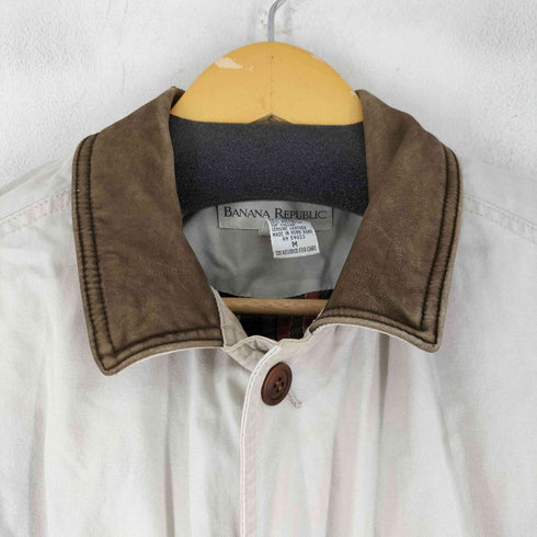 バナナリパブリック BANANA REPUBLIC 80S 裏地チェック 襟レザー ハンティングジャケット メンズ import:M