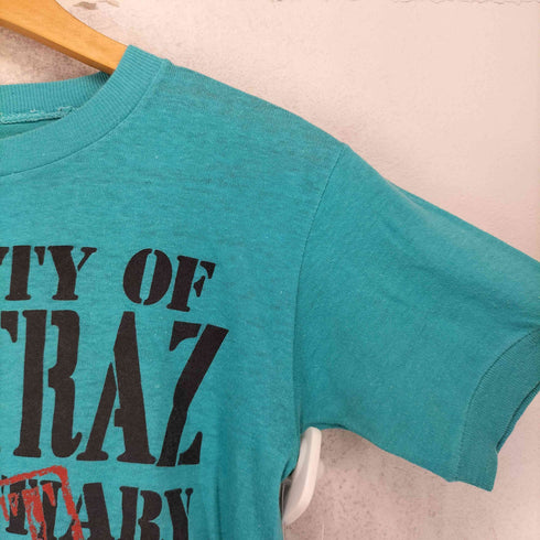 80-90s ALCATRAZ 裾シングル フロントプリントクルーネックTシャツ メンズ