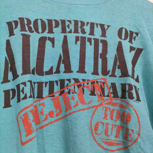 80-90s ALCATRAZ 裾シングル フロントプリントクルーネックTシャツ メンズ