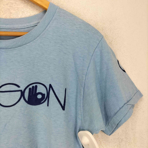 袖裾シングル ハンドサインデザインクルーネックTシャツ メンズ