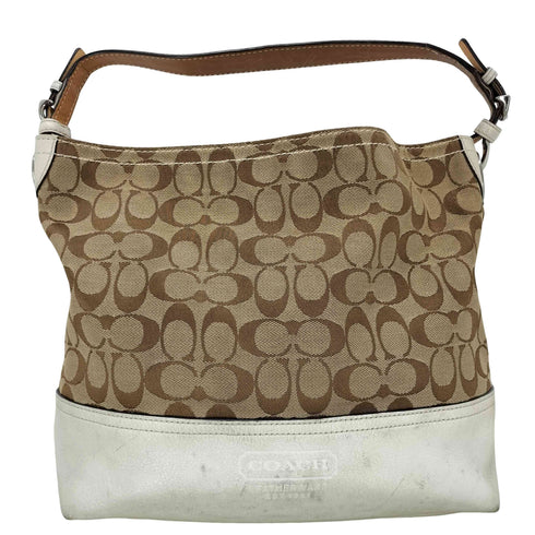 コーチ COACH シグネチャー 総柄 レザー切替キャンバスワンショルダーバッグ Y2K レディース