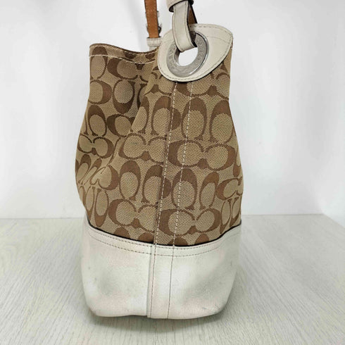 コーチ COACH シグネチャー 総柄 レザー切替キャンバスワンショルダーバッグ Y2K レディース