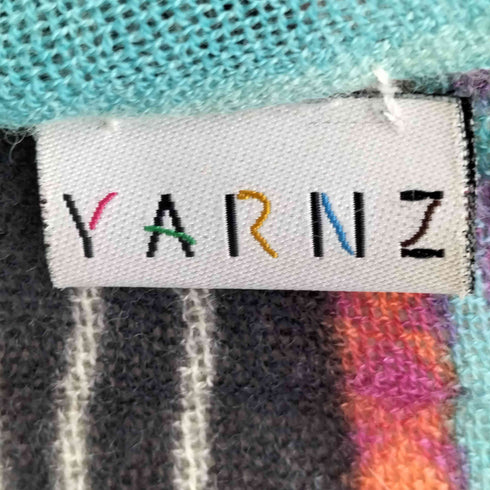 YARNZ 総柄 カシミヤ100 フリンジ 大判 ストール レディース