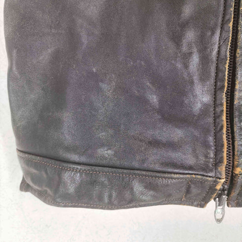 real leather ロケットTALON ニューヨーク ポリスメタルボタンレザーベスト メンズ