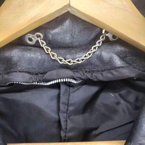 real leather ロケットTALON ニューヨーク ポリスメタルボタンレザーベスト メンズ