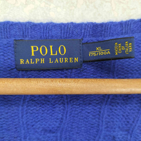 ポロラルフローレン POLO RALPH LAUREN ポニー刺しゅう ケーブル Vネックニット レディース JPN:XL