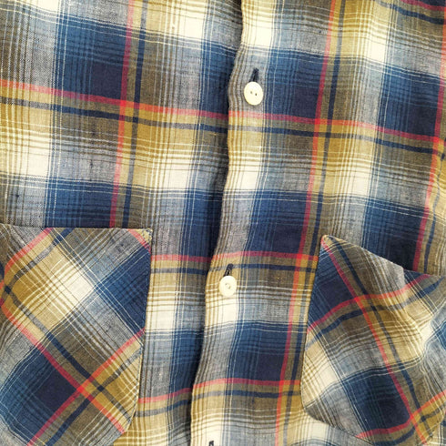 ニードルズ Needles カットオフ L/S check Shirt リネンチェックシャツ メンズ JPN:L