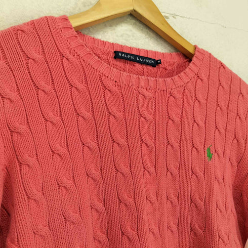 ラルフローレン RALPH LAUREN ポニー刺しゅう ケーブルニット レディース JPN:M