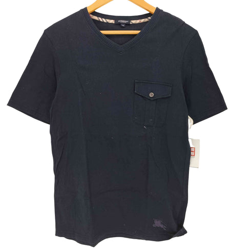 バーバリーロンドン BURBERRY LONDON エクエストリアン ナイト刺繍 Vネック ポケット 半袖Tシャツ メンズ import:M