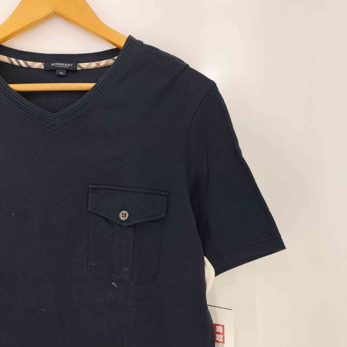 バーバリーロンドン BURBERRY LONDON エクエストリアン ナイト刺繍 Vネック ポケット 半袖Tシャツ メンズ import:M