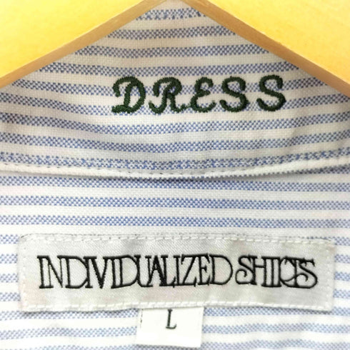 インディヴィジュアライズドシャツ individualized shirts DRESS 半袖 ストライプ柄ボックスシャツ メンズ L