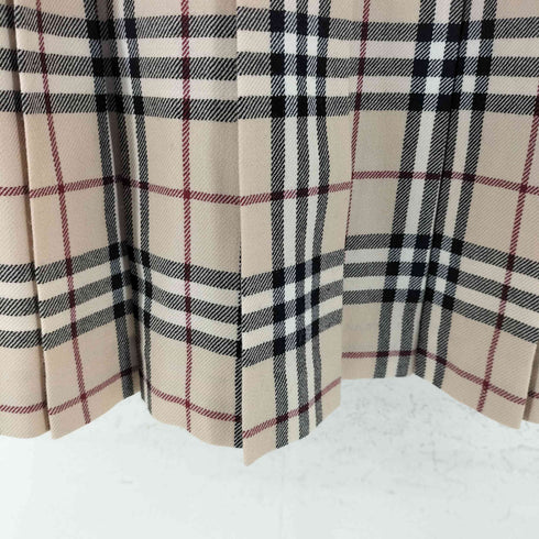バーバリーブルーレーベル BURBERRY BLUE LABEL ノバチェック ウール100 プリーツ切替キャミワンピース レディース 36