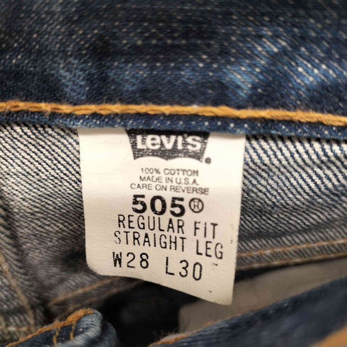リーバイス Levis 505 REGULAR FIT STRAIGHT LEG 00年12月製 ボタン裏513 リペア パッチワーク デニム レディース W28/L30