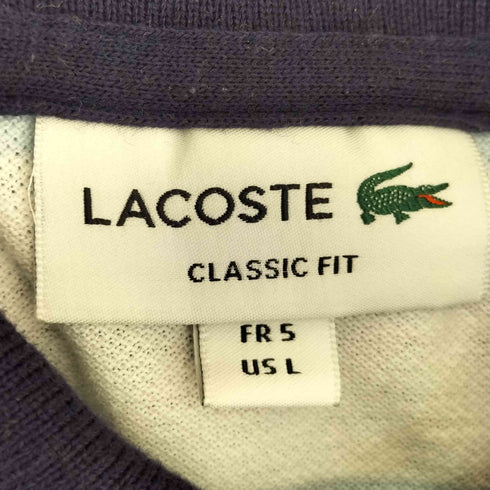ラコステ LACOSTE ピマコットン リネン ブルーボーダー ポロシャツ メンズ import:L