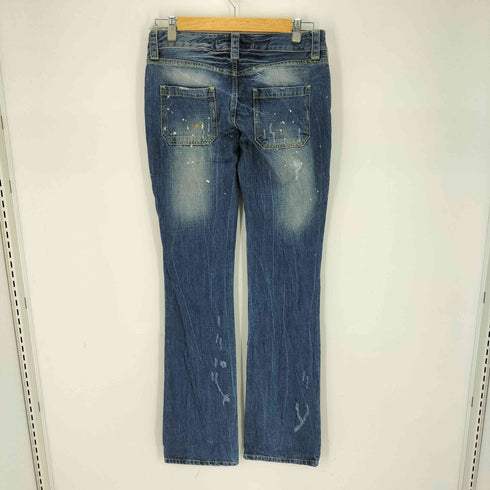 ザラ ZARA TRF DENIM ペイント クラッシュ加工 ローライズ フレアデニム Y2K メンズ FR:38-40