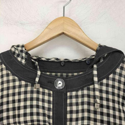 クレージュ courreges チェック柄 フーデッド シャツブルゾン レディース 38