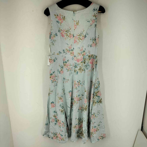 ローラアシュレイ LAURA ASHLEY リネン100 花柄ワンピース レディース JPN:11号