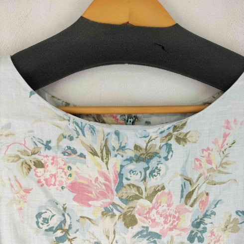 ローラアシュレイ LAURA ASHLEY リネン100 花柄ワンピース レディース JPN:11号