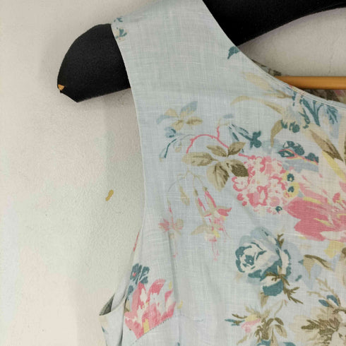 ローラアシュレイ LAURA ASHLEY リネン100 花柄ワンピース レディース JPN:11号