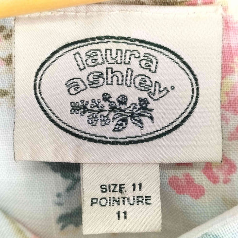 ローラアシュレイ LAURA ASHLEY リネン100 花柄ワンピース レディース JPN:11号