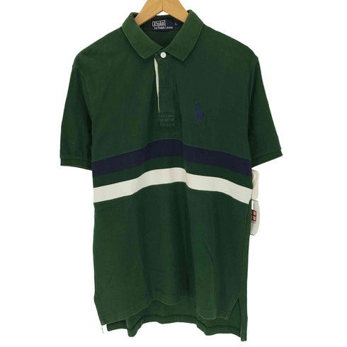 ポロバイラルフローレン Polo by RALPH LAUREN ミディ ポニー刺繍 鹿の子 織り ライン S/S ラガー シャツ メンズ import:L