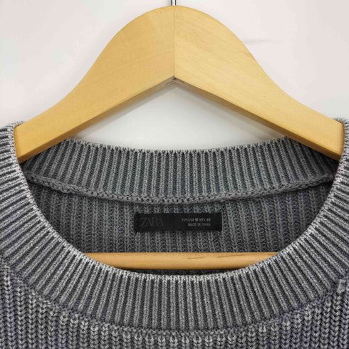 ザラ ZARA ウォッシュド加工リブテクスチャーセーター メンズ import:M