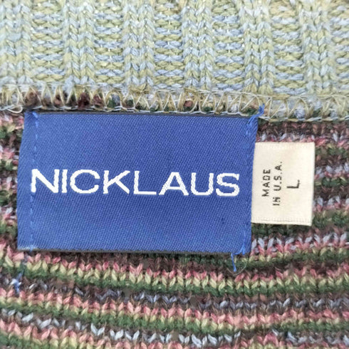 NICKLAUS USA製 総柄 ニット メンズ JPN:L