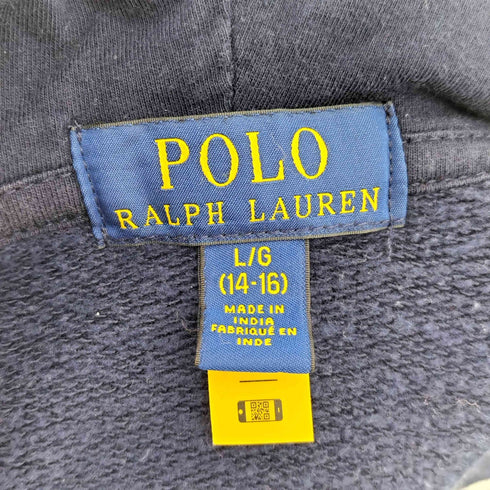 ポロラルフローレン POLO RALPH LAUREN Corduroy-Logo Fleece Full-Zip Hoodie ポニー刺繍 コーデュロイ ロゴ フリース フルジップ フーディ レディース import:L