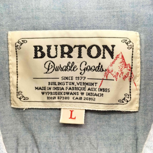 バートン BURTON 山ポケ シャンブレー S/S ワーク シャツ メンズ import:L