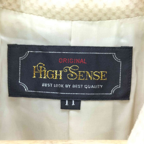 HIGH SENSE カシミヤ混 ステンカラーロングコート レディース JPN:11号