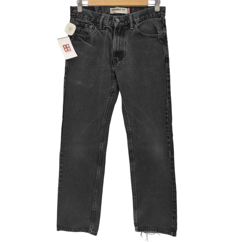 リーバイス Levis ボタン裏3455 505 STRAIGHT FIT 後染め ジップフライブラックデニムパンツ メンズ 30/32