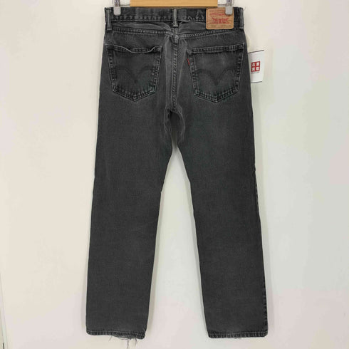 リーバイス Levis ボタン裏3455 505 STRAIGHT FIT 後染め ジップフライブラックデニムパンツ メンズ 30/32