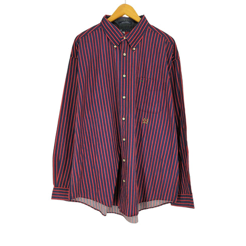 トミーヒルフィガー TOMMY HILFIGER 90~00S ストライプボタンシャツ メンズ import:XXL