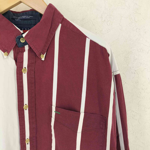 トミーヒルフィガー TOMMY HILFIGER 90~00S ストライプボタンシャツ メンズ import:L