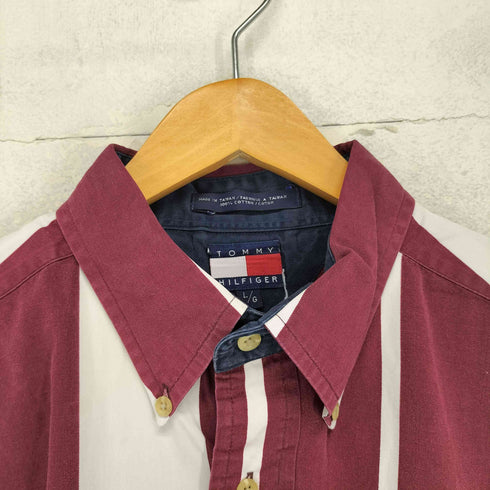 トミーヒルフィガー TOMMY HILFIGER 90~00S ストライプボタンシャツ メンズ import:L