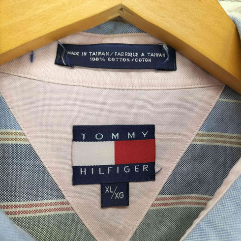 トミーヒルフィガー TOMMY HILFIGER 90~00S マルチストライプ ボタンダウンシャツ メンズ import:XL