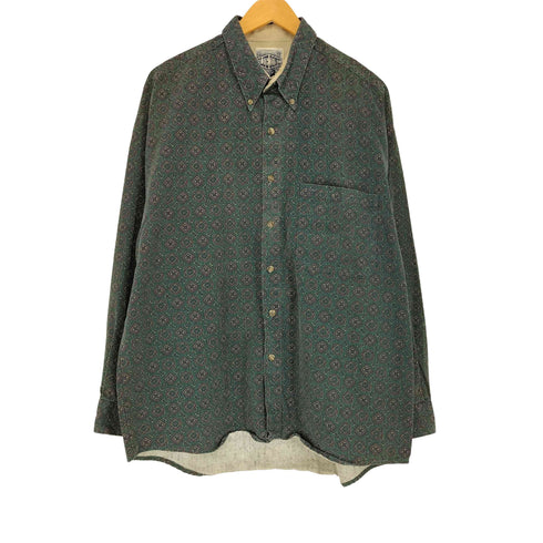 BLUE ZONE 00S 総柄 L/S ボタンダウンシャツ メンズ L
