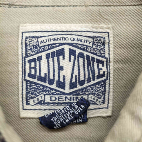 BLUE ZONE 00S 総柄 L/S ボタンダウンシャツ メンズ L