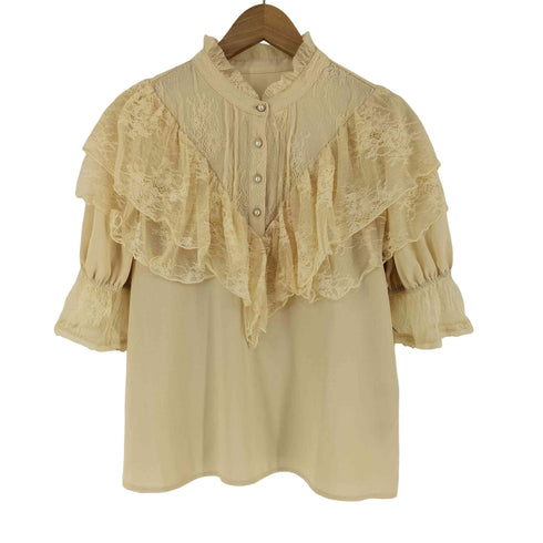 アクシーズファム axes femme KAWAII Yoke Panel Short Sleeved Blouse レディース JPN:M