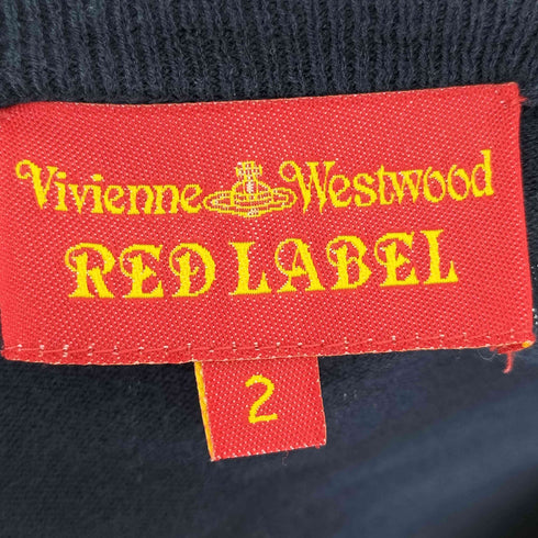 ヴィヴィアンウエストウッドレッドレーベル Vivienne Westwood RED LABEL ロゴ刺繍 Uネック ニット カーディガン レディース import:M
