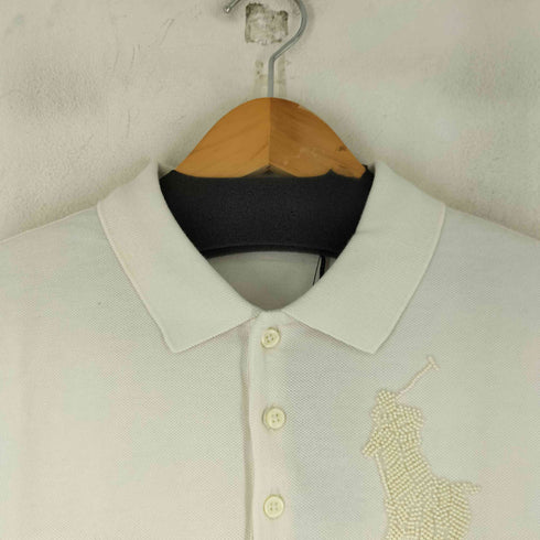 ラルフローレン RALPH LAUREN THE SKINNY POLO パールビーズ ビッグポニー ポロシャツ レディース import:M