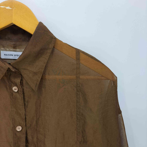 メゾンスペシャル MAISON SPECIAL サイドスリット シースルー シャツ レディース