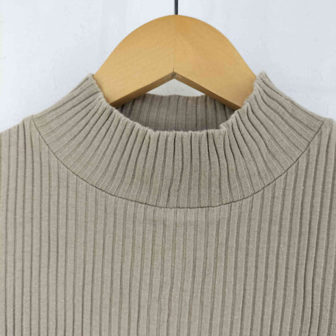 カルバンクライン CALVIN KLEIN コットン リブ編み ハイネックS/S Tシャツ レディース JPN:M