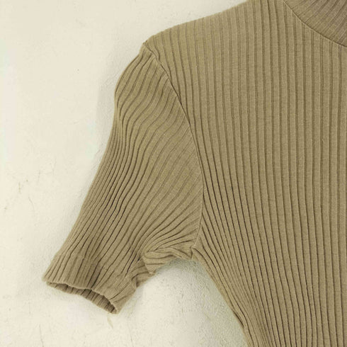 カルバンクライン CALVIN KLEIN コットン リブ編み ハイネックS/S Tシャツ レディース JPN:M