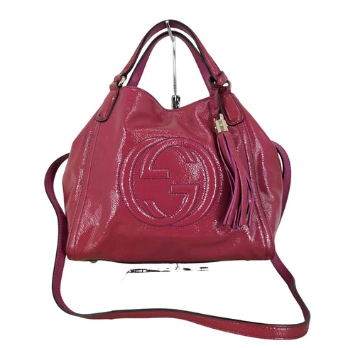 グッチ GUCCI 2WAY ソーホー フリンジ パテント ハンドバッグ ショルダーバッグ レディース