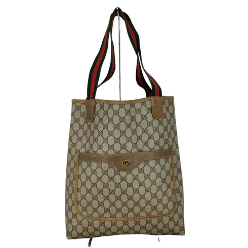 グッチ GUCCI OLD オールド GGスプリーム シェリーライン トートバッグ ハンドバッグ レディース