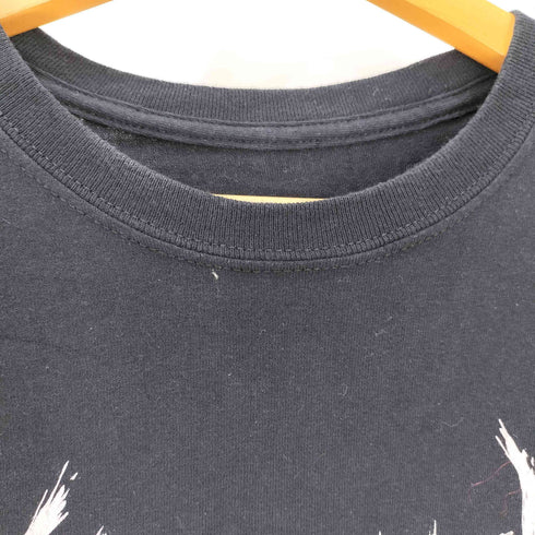 スカル バンドプリント クルーネックTシャツ バンT メンズ