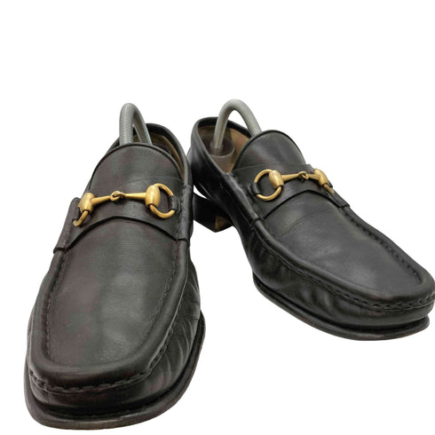 グッチ GUCCI イタリア製 レザー ホースビットローファー メンズ EUR:43