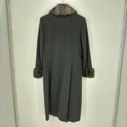 CASHMERE100 ファー付きステンカラーコート レディース FREE