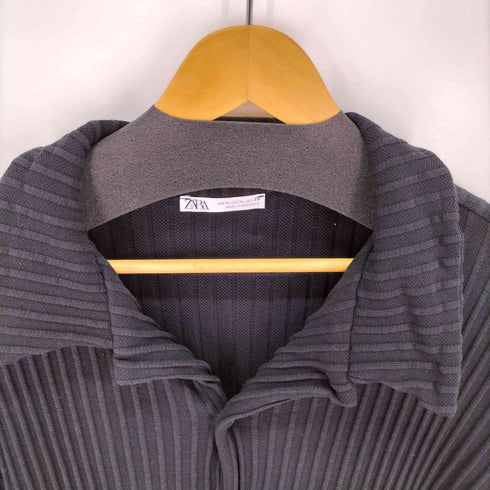 ザラ ZARA プリーツ オープンカラーシャツ メンズ import:XL